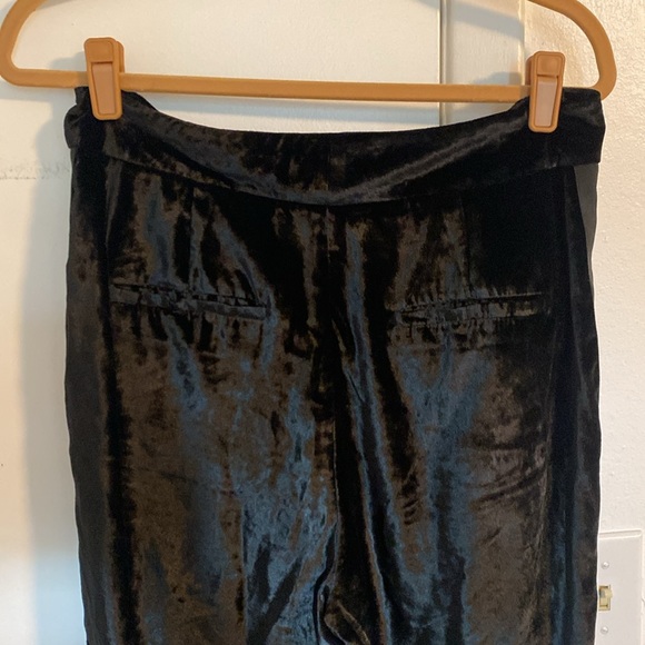 Chelsea28 Black Tuxedo Striped Wide Leg Velvet Pants. Size 10 - Picture 6 of 8